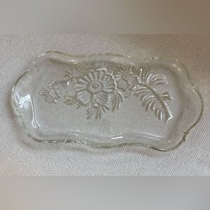 Jeannette Glass Co. Camilla Floral Glass Vanity Tray